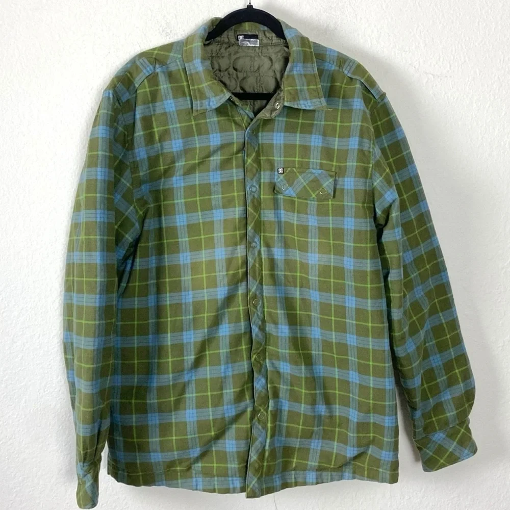 Vintage 90s DC Skate Grunge Quilted Flannel Jacket Size Large XL - Picture 1 of 12